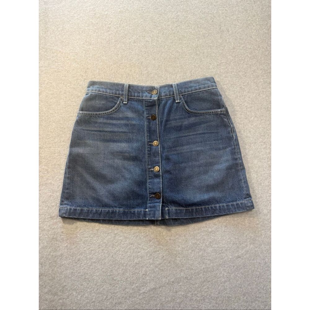 Reformation jeans button front vintage inspired mini denim skirt 29